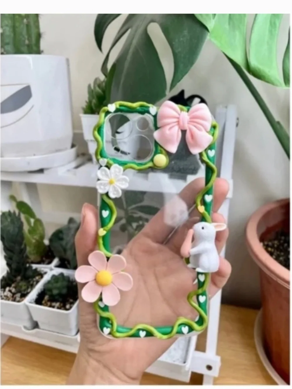 iPhone 13 Baroque rabbit and Hamster Phone Case, Handmade cartoon case